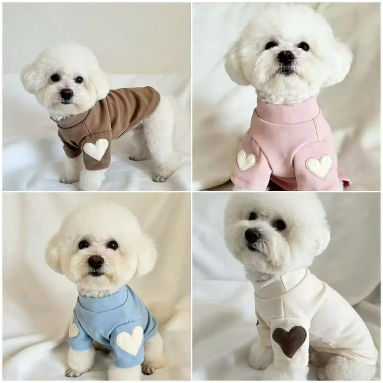 Heart Symbol Warm Pet Dog Clothes Base Shirt Cute Love Bear Teddy Yorkshire Hoodie Cat Pet Warm Clothes Designer Puppy Clothing
