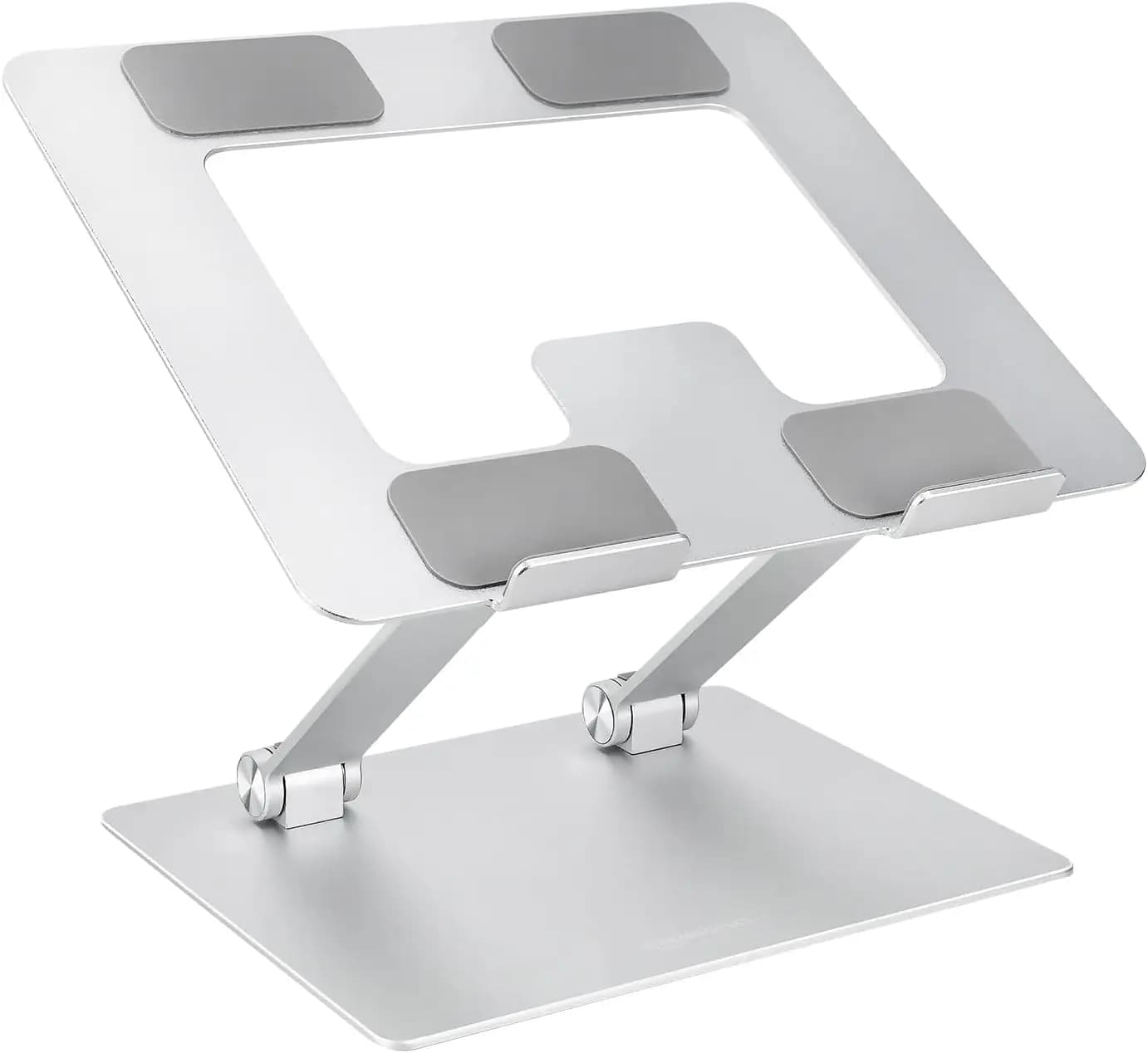 Supporto ergonomico per laptop Basics, regolabile in altezza, raffreddamento ventilato, pieghevole, adatto a laptop fino a 17,3 pollici, argento (10x8,7x6)