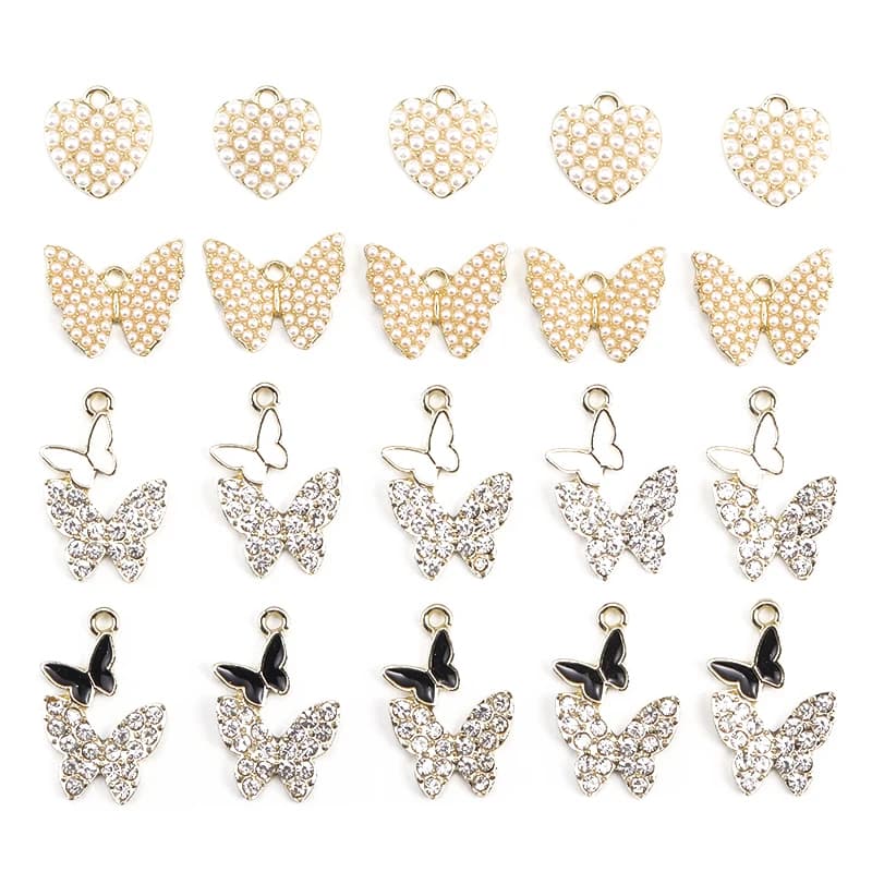 15 Pz 21*15 MM Dolce Romantico Lega di Perle Farfalla Cuore Fascino Donne Ciondolo Orecchini FAI DA TE Collana Creazione di Gioielli Accessori