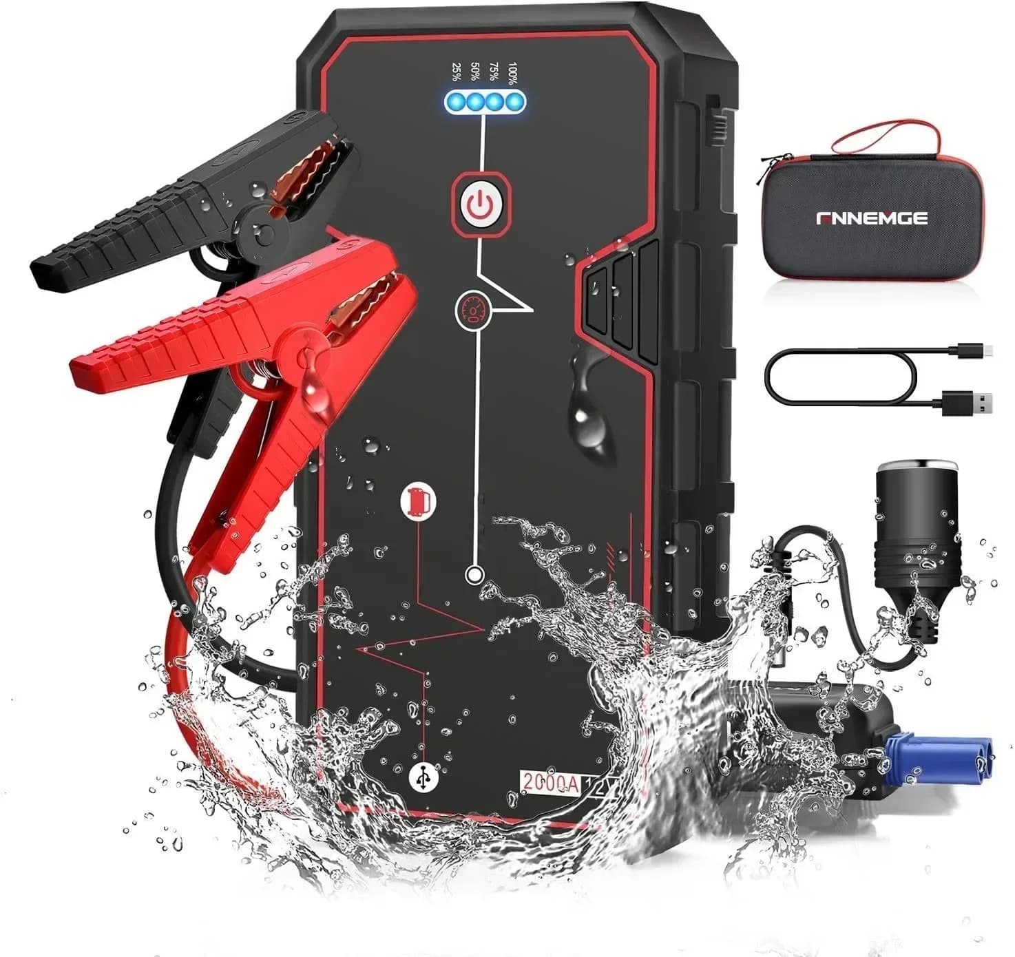 FORPortable Veicolo 12V 18000Mah Strumento di emergenza multifunzione Jump Starter Power Bank Mini Car