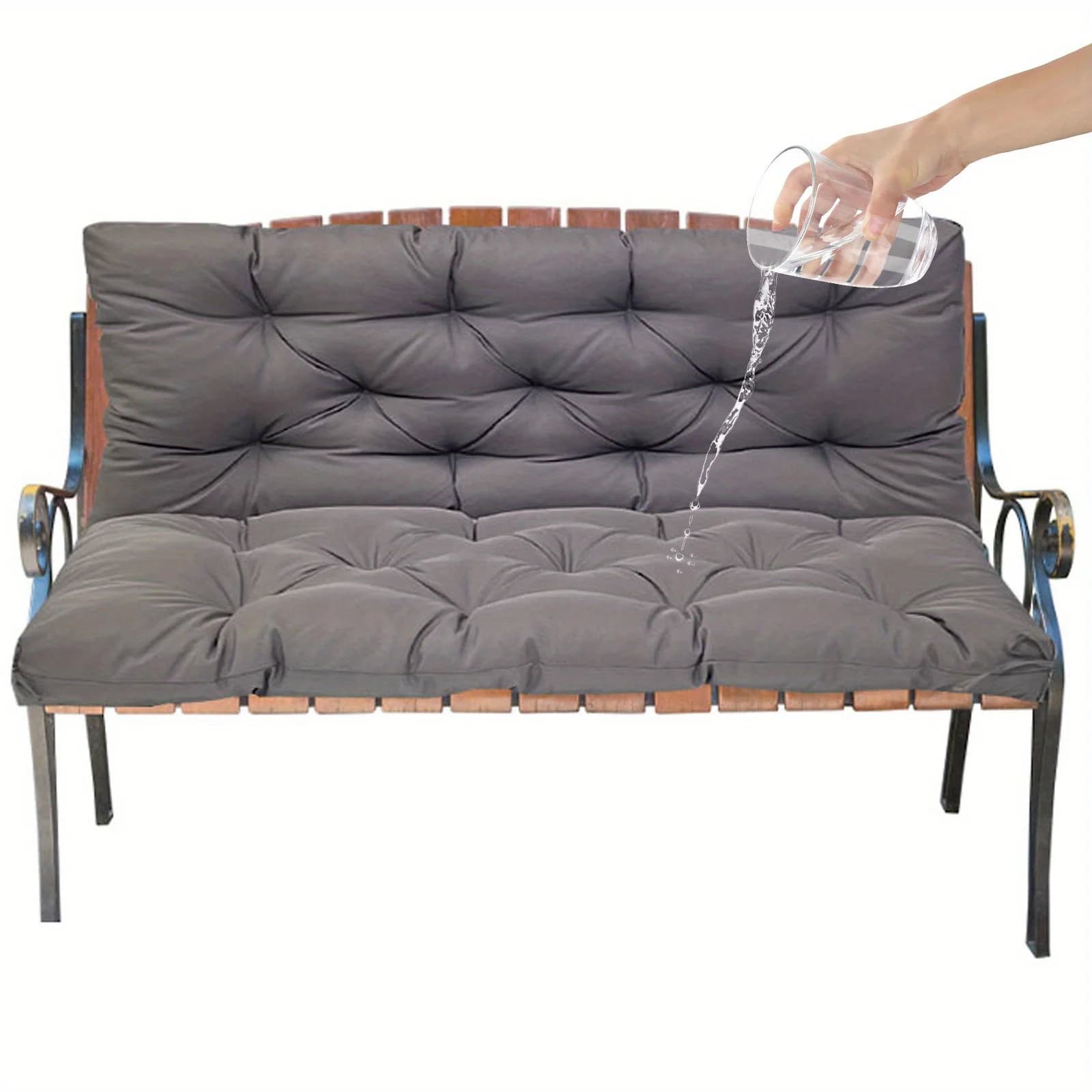 Thicken Swing Seat Cushion with 7 Straps Waterproof Anti-slip Outdoor Comfort Cushions for Swings, Benches and Lounge Chairs