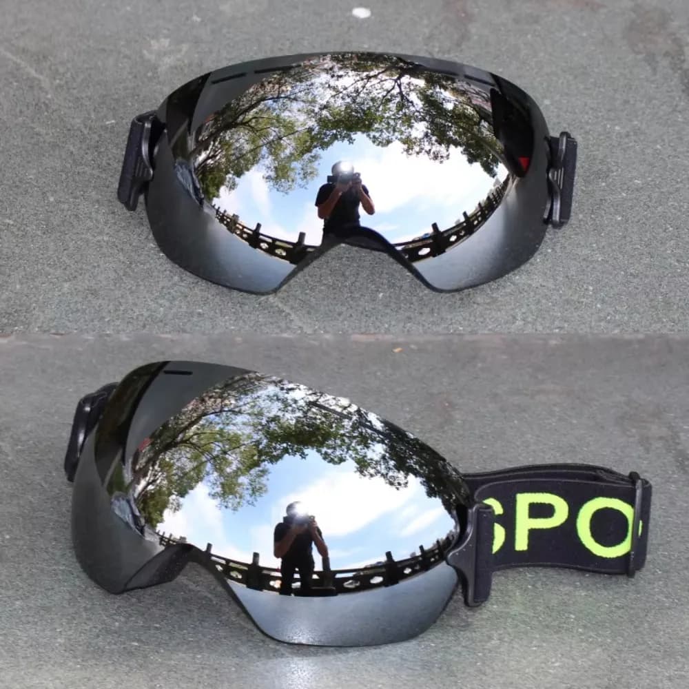 Occhiali da Sci con Montatura Grande, Professionali e Leggeri, Protezione UV400, Antivento, per Snowboard e Sport Invernali