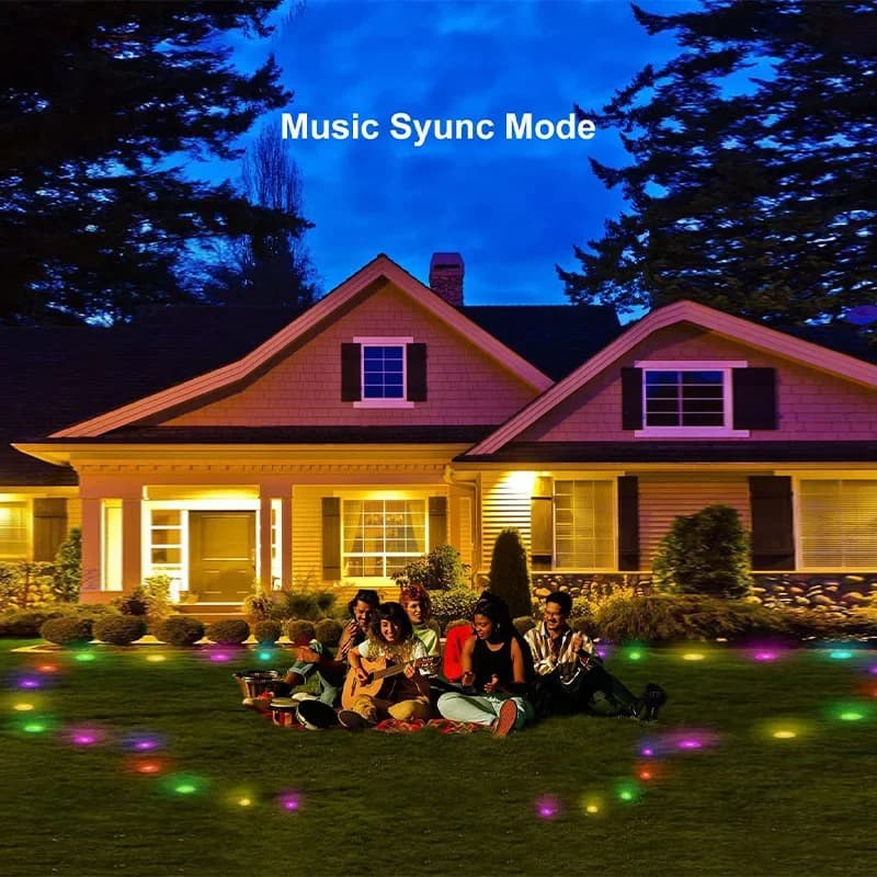 Nuove luci a LED montate a terra con WiFi per visualizzare prati, giardini da campeggio all'aperto e luci da prato per cortili
