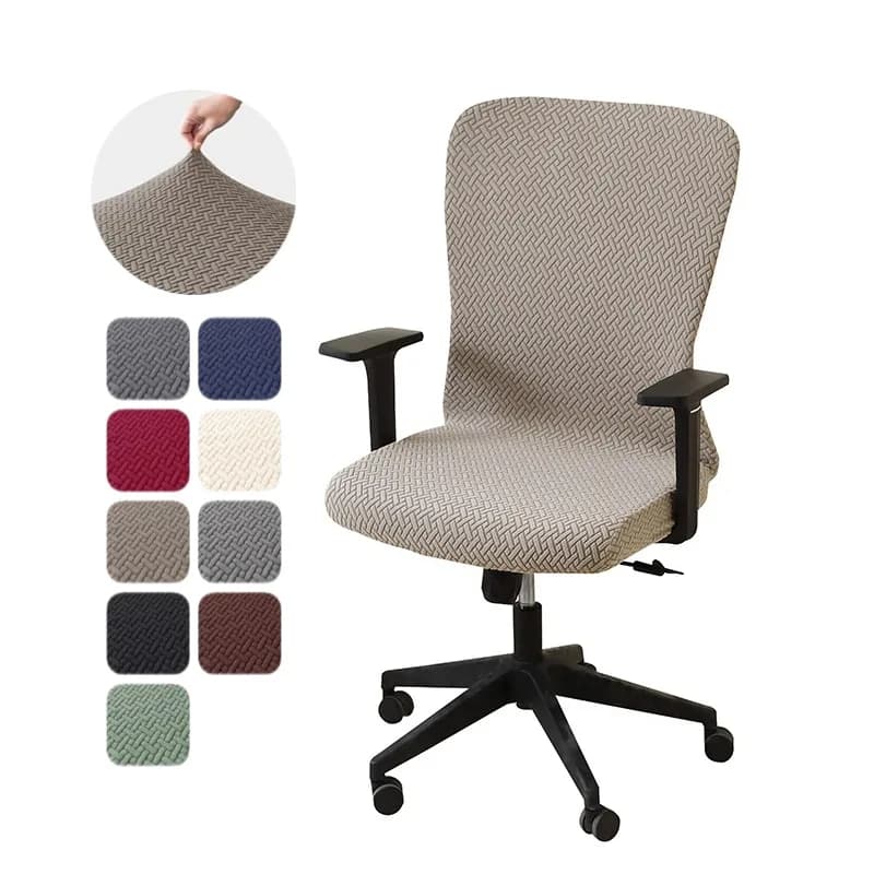1 Pezzo Coprisedia da Ufficio in Jacquard a T, Fodera Elastica per Sedia da Computer, Copertura per Sedia Girevole da Gaming, Funda Silla Escritorio