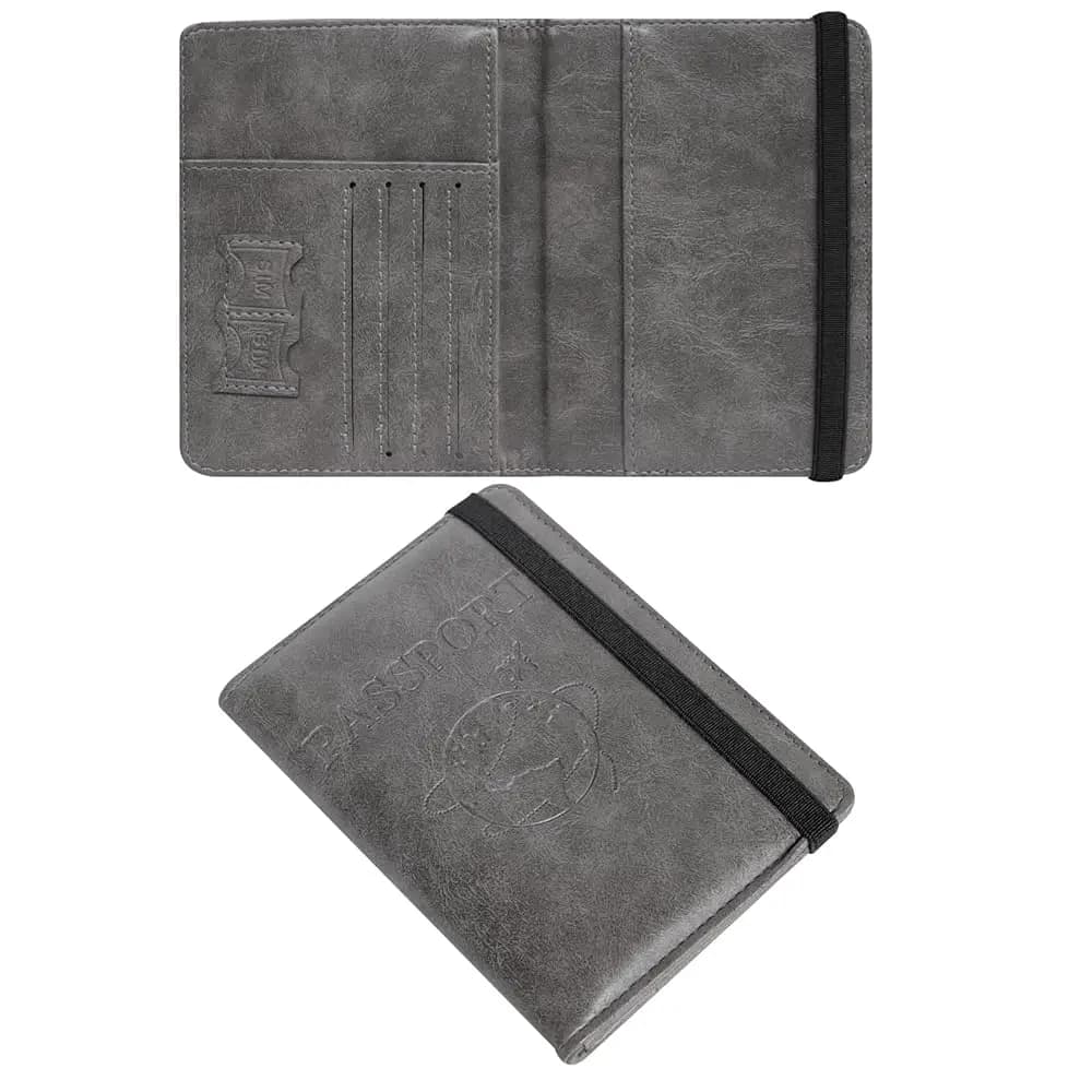 Porta Passaporto in Pelle con Blocco RFID - Custodia per Passaporto con Scomparti per Carte, Organizer da Viaggio Impermeabile