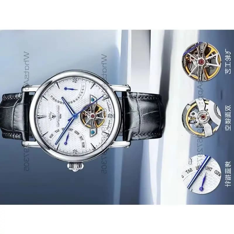 VVVV Time Island Watch Shanghai Mechanical Watch Multifunctional Waterproof Leaky Pendulum Double Calendar Leisure Watch