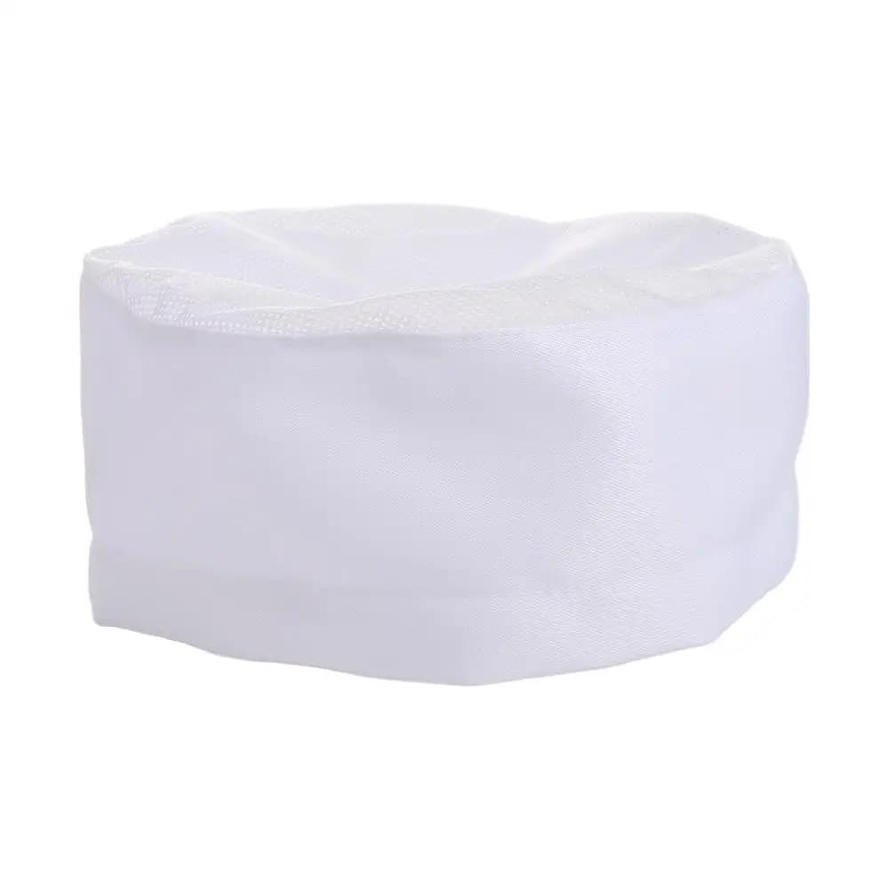 Japanese-Style Breathable Sushi Cap WIth Mesh Top Single Layered Chef Flat Top Caps No Eaves Black Chef Hat Both Sexes Chef