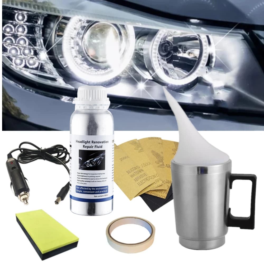 Headlight Polishing Set Auto Headlight Renovator Light Restoration Clean Car 300ml Polish Spotlights Headlights Renovation Kit