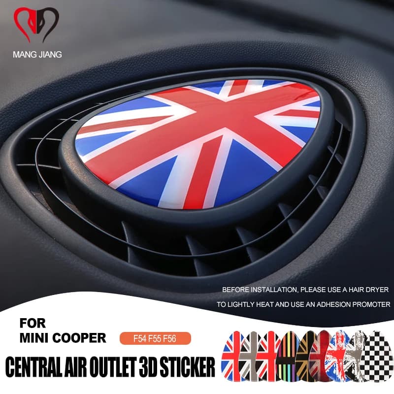 Union Jack Center Air Outlet 3D dedicato Cover proteggi adesivo Decal per MINI COOPER F54 F55 F56 Clubman accessori interni