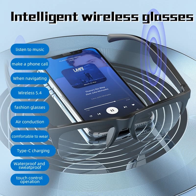 8K 1800MP AI Smart Glasses Hands-Free Calling AI Translation AI Chat Logging Music Playback Men Women Smart Sunglasses
