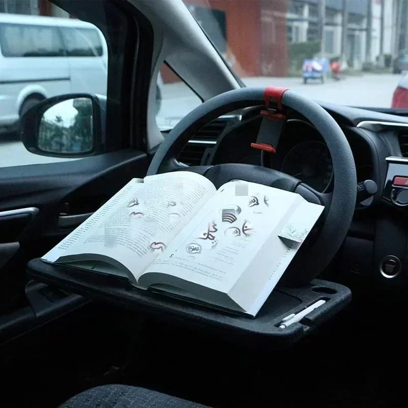 Tavolino Multifunzione per Auto, Supporto per Laptop, Tavolo da Pranzo, Scrivania per Volante, Vassoio per Cibo e Bevande