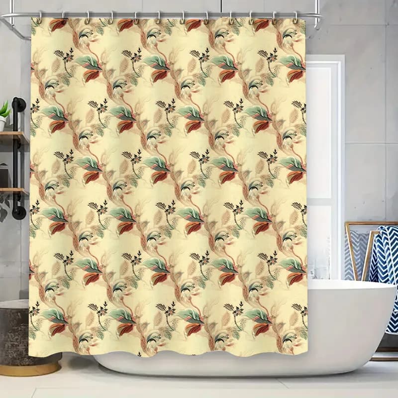 Tenda da doccia astratta oro nero con stampa artistica invecchiata per l'arredamento del bagno, dimensioni personalizzabili