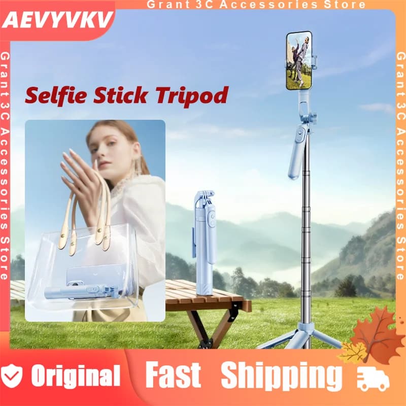 Selfie Stick per telefono con otturatore remoto Bluetooth staccabile, treppiede da viaggio pieghevole leggero per iPhone YouTube/TikTok Vlog