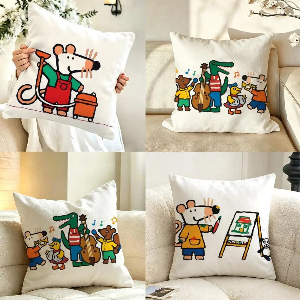 Cartoon My f-friend M-Maisy Cushion Cover Pillow Case Anti-dustmite Pillowcase Silky Short Plush Sofa Cushion Cover hot