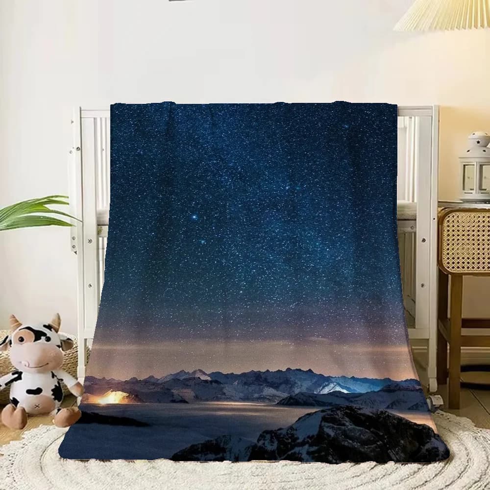 Coperte per divani per adulti Coperta in pile cielo stellato King Size Coperta da picnic Soffice biancheria da letto in microfibra Asciugamano da spiaggia Arcteryx