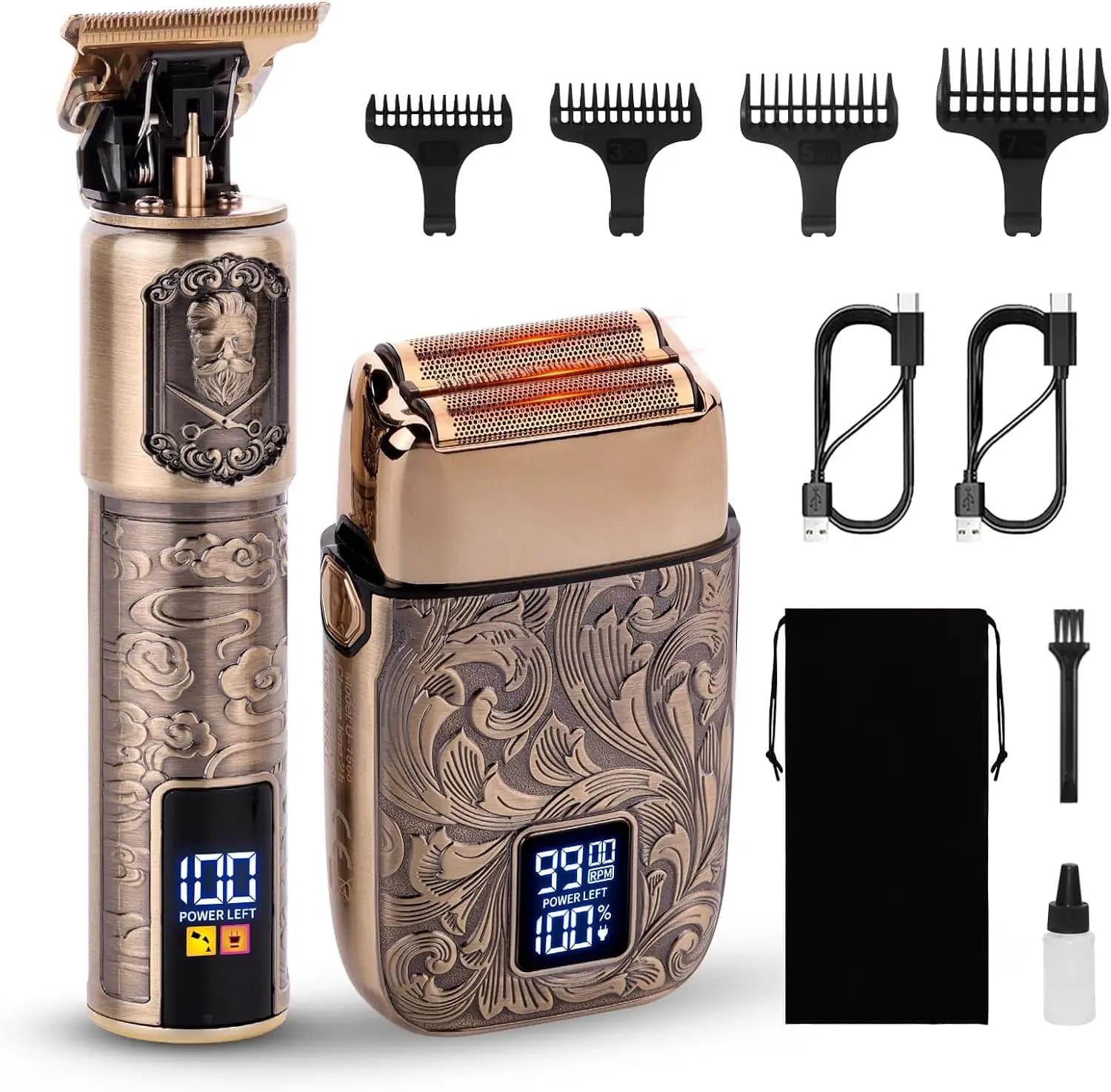 Electric Shaver for Men, Cordless Head & Beard Trimmer, Grooming Kit, Rechargeable Foil Shaver, Gift for Him