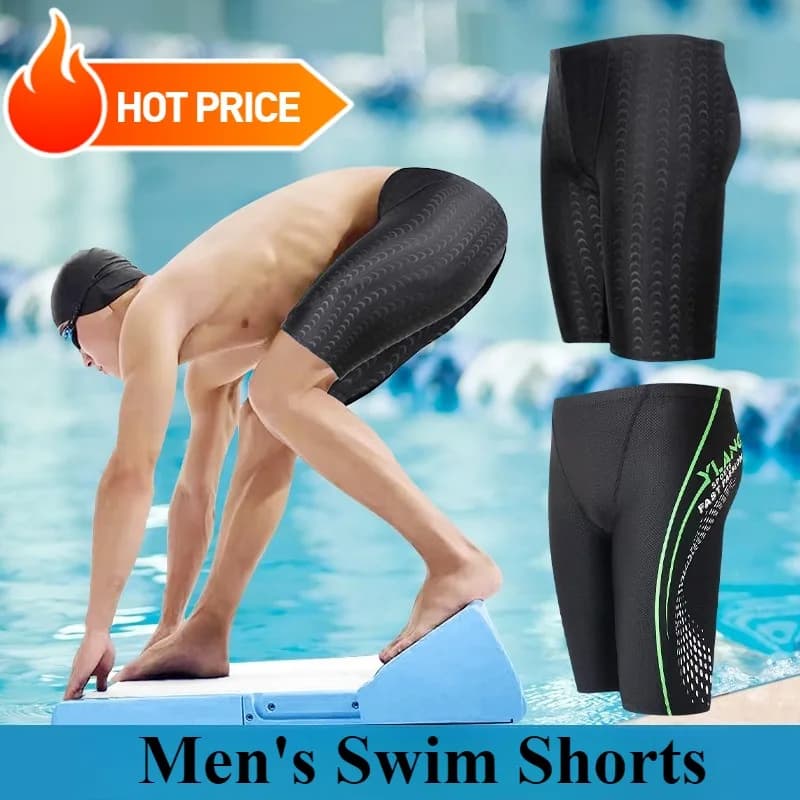 Pantaloncini da bagno da uomo Allenamento traspirante Costume da bagno professionale anti-imbarazzo ad asciugatura rapida Abbigliamento da spiaggia Costume da bagno per ragazzi