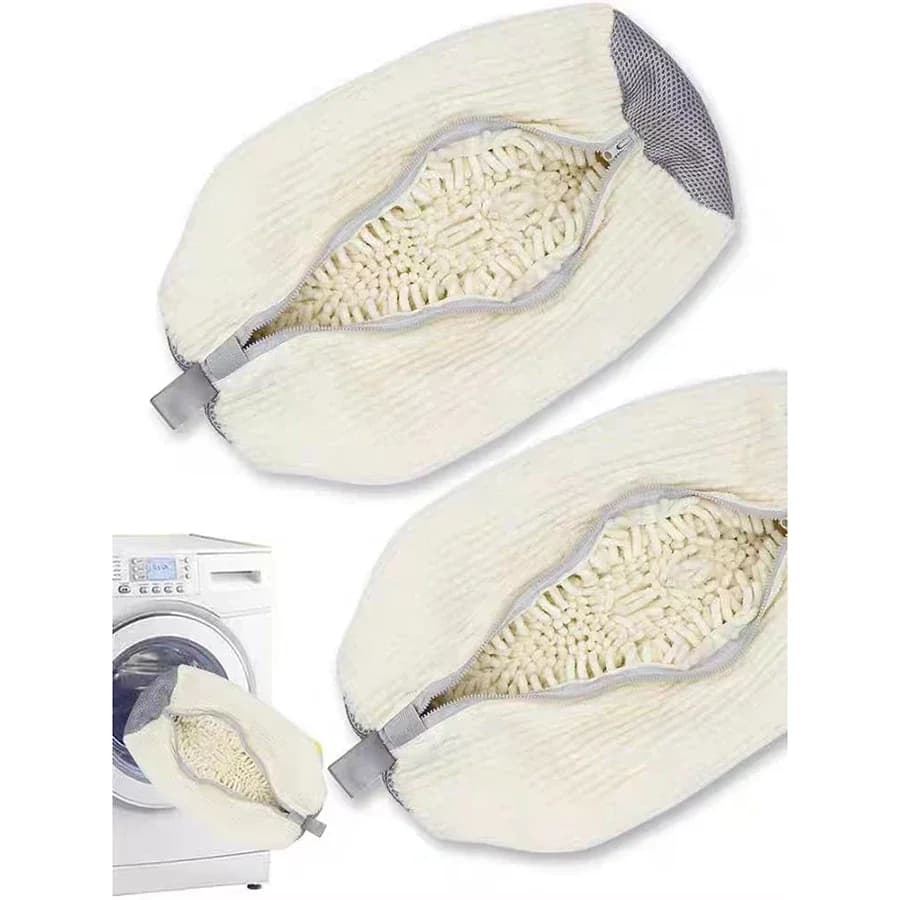 Fiber Soft 360 ° Bag for Washing Shoes - Reusable, Resistant, Washable in Washing Machine with Clasp (1 Piece)