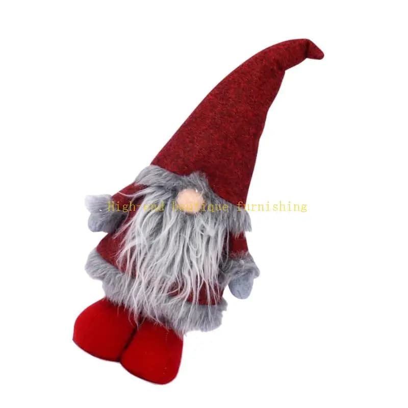 L9NB Festival Dwarf Santa Doll Soft Felt Cloth Christmas Decoration For Home Office Parties 20cm Height