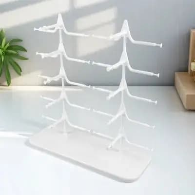 Espositore per Occhiali, Porta Occhiali da Sole, Supporto per Occhiali da Vista e Maschere da Sci, in Materiale ABS, Base Stabile, Organizzatore da Scrivania Compatto