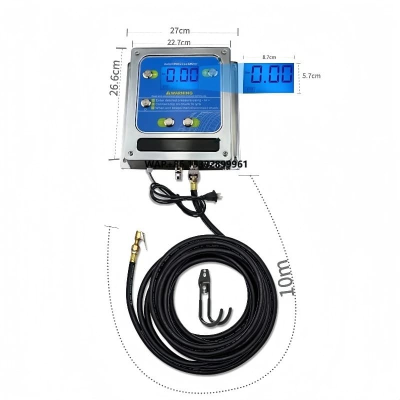 Gonfiatore per Pneumatici Digitale ad Alta Precisione Completamente Automatico con Display LCD, Design in Lega di Alluminio Montabile a Parete per