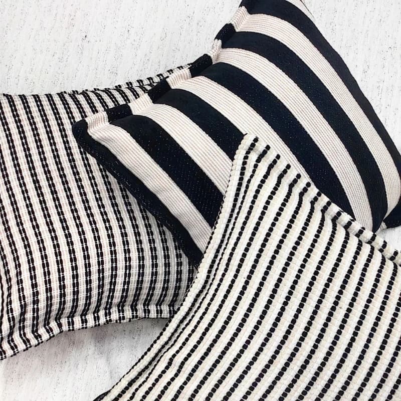 Retro Black Striped Jacquard Cushion Cover Linen-cotton Texture Pillow Covers Decorative Modern Luxury Home Decor Pillow Case