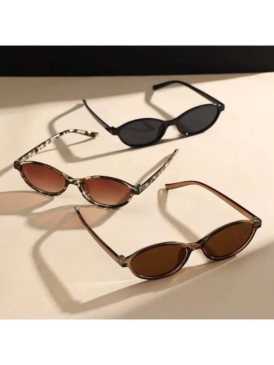 3-Pack Unisex Y2K Small Frame Cat Eye Sunglasses For Daily Party Shopping