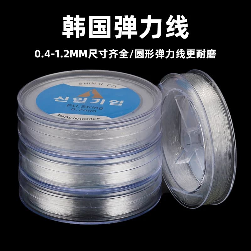 Korean imported elastic thread, transparent crystal bracelet rope wear-resistant bead line, circular elastic rope
