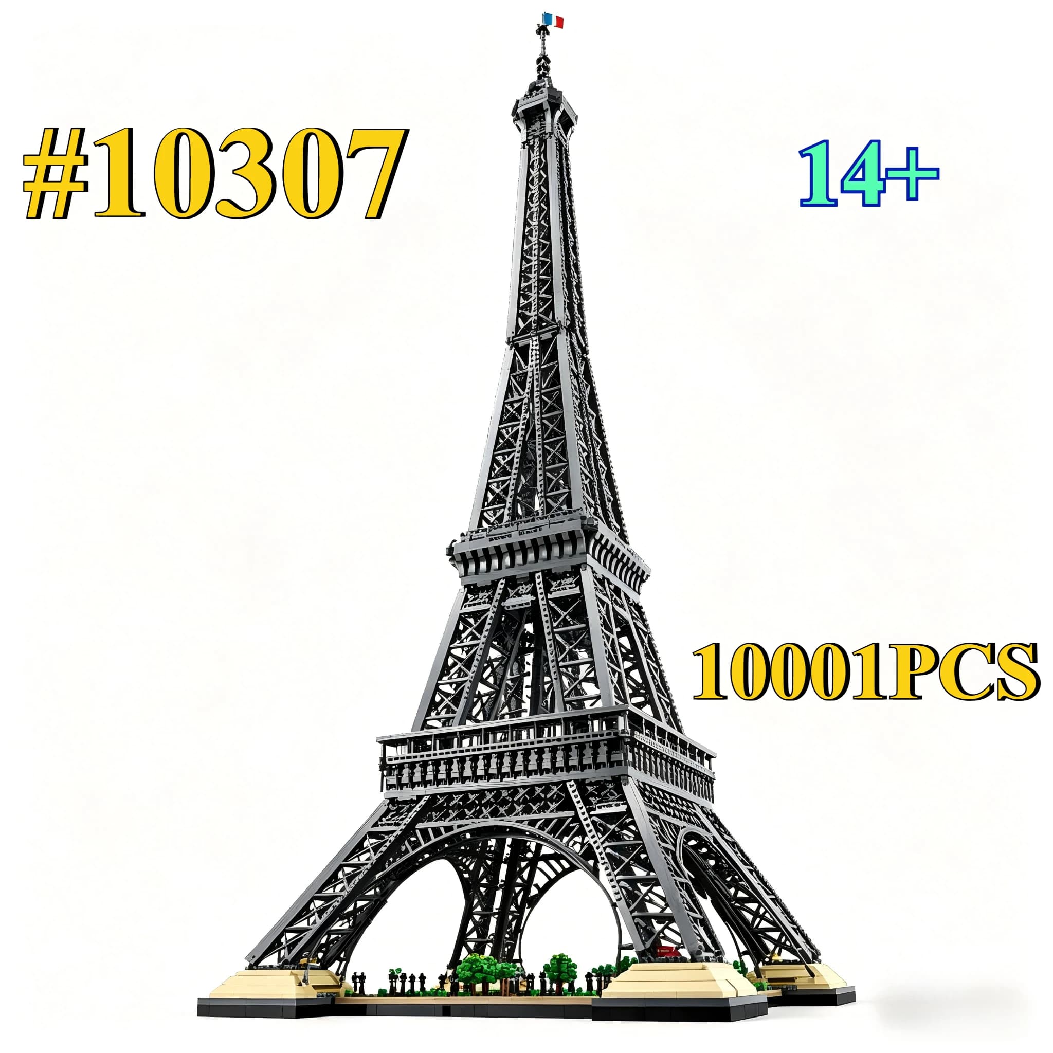 Set di blocchi da costruzione MiNi della Torre Eiffel 10307, adatti per regali di compleanno, non compatibili con le particelle Legoed, 10001 pezzi.
