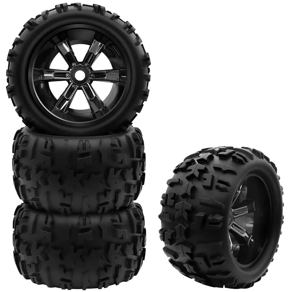GLOBACT 1/8 1/10 17mm Ruote e pneumatici esagonali RC per 1/10 TRX ERevo T-Maxx Summit Arrma KRATON Outcast RC Monster Truck (4 pezzi)