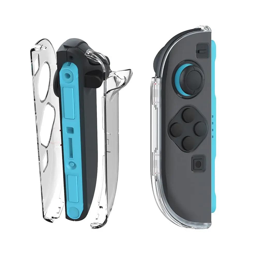 Custodia Protettiva Trasparente per Switch 2 - Cover Antiurto in PC Trasparente con Design Divisibile e Protezione Impugnatura per Console e Controller