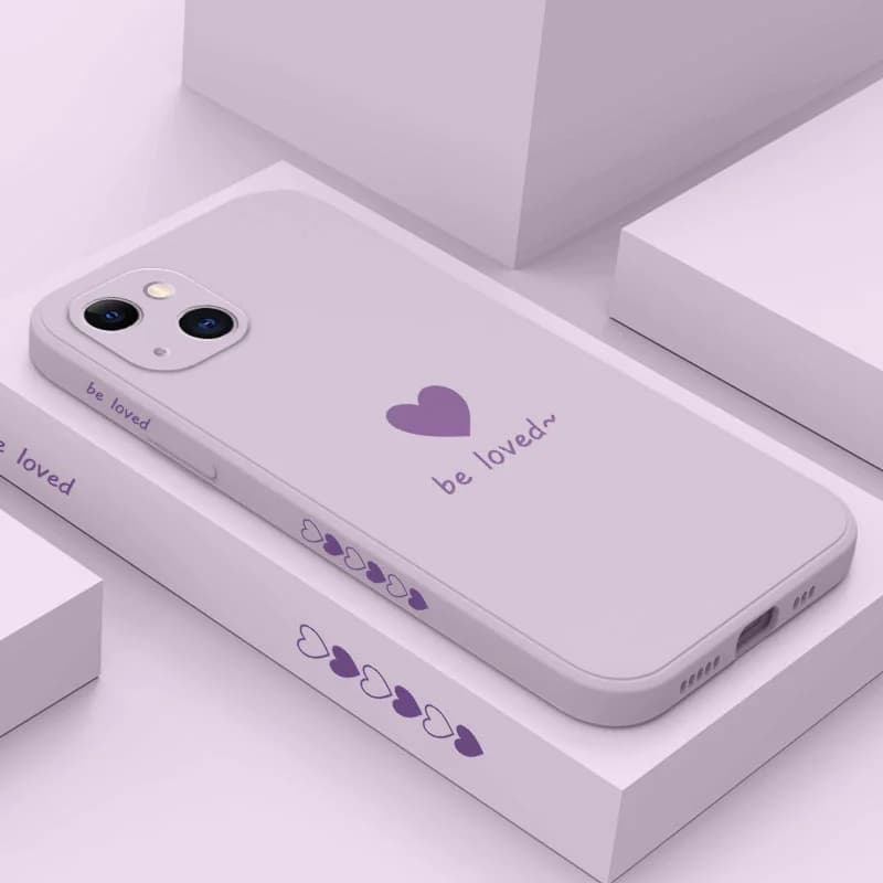 Simple Love Phone Case For iPhone 17 Air 16 16e 15 14 13 12 11 Pro Max Mini X XR XS MAX Plus Cover