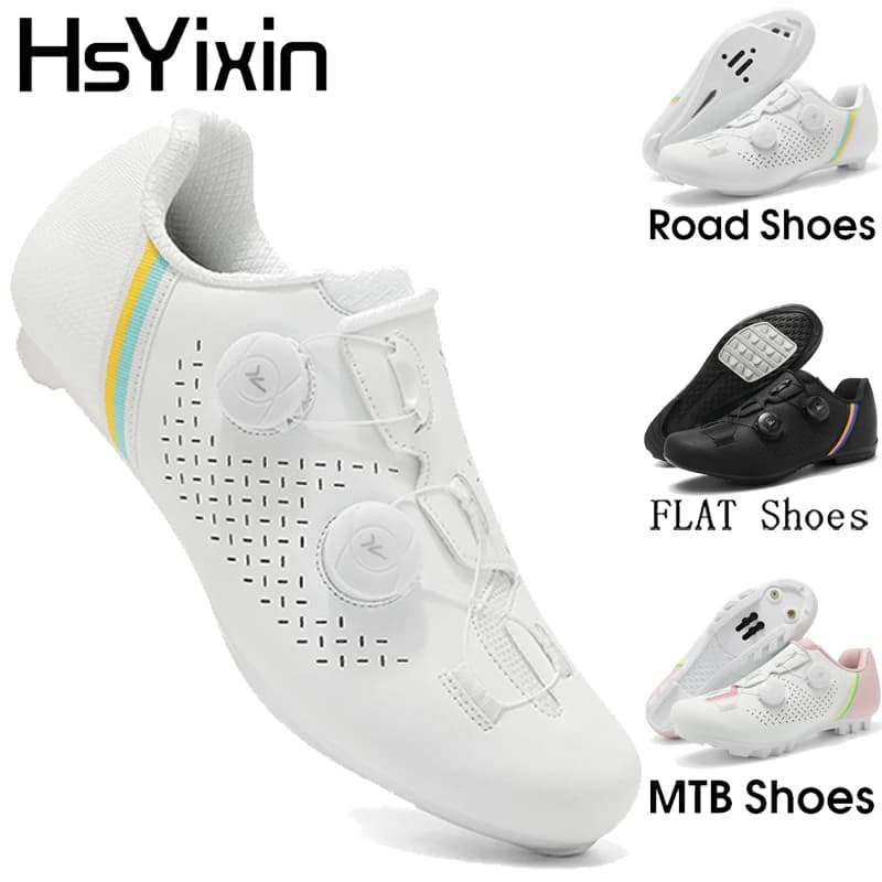 Scarpe da Ciclismo MTB Unisex, per Bici da Strada, con Chiusura Automatica SPD, Antiscivolo, per MTB o Bici da Strada
