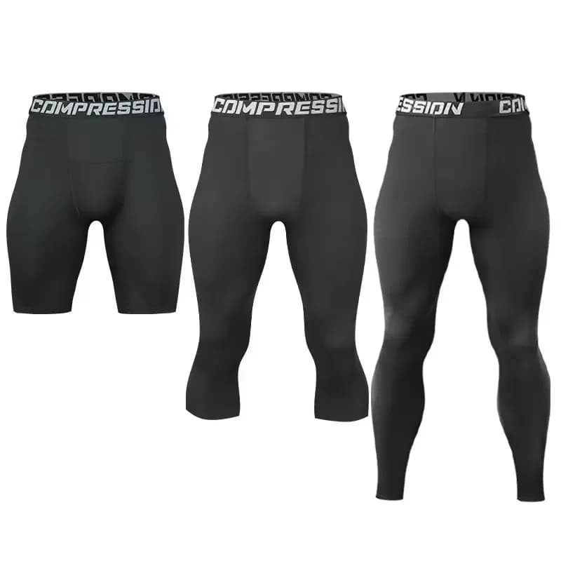 Nuovi leggings aderenti e compressi da uomo per pantaloni sportivi da corsa con strato base
