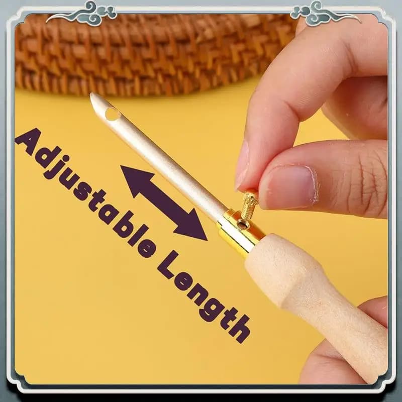 Durable 13Pcs Punch Needle Kit,Punch Needle Tool Adjustable Punch Needle Embroidery Kits Wooden Handle Embroidery Pen For Floss