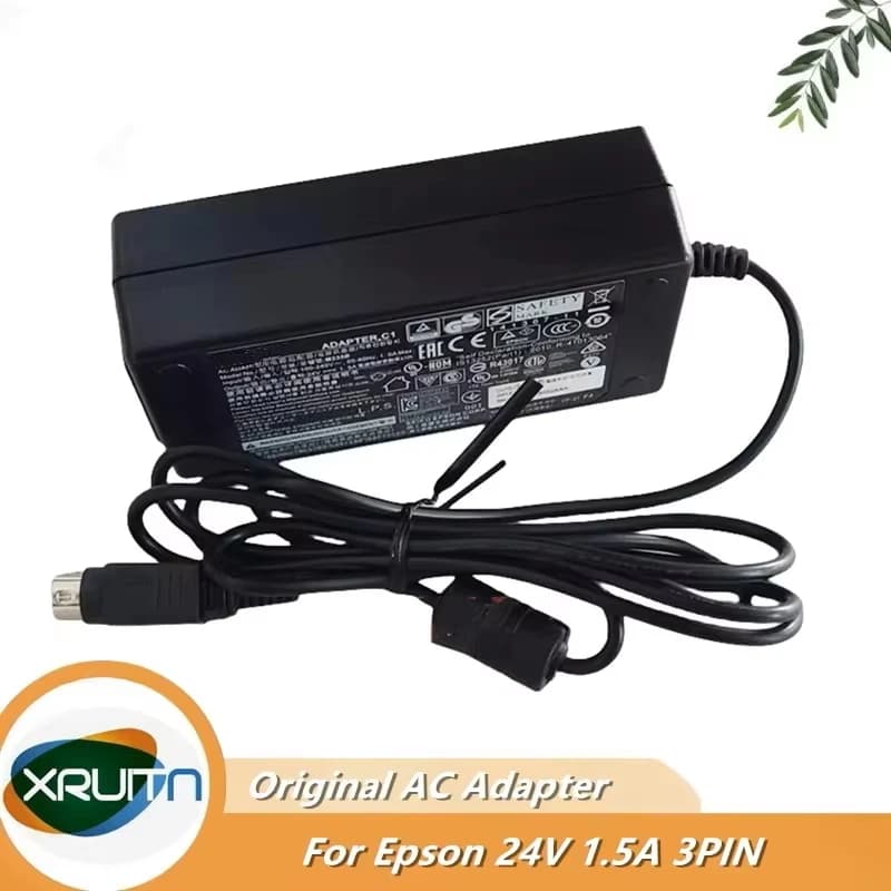 Origina Per Epson Stampante POS TM-T88 TM-T88II Alimentatore Adattatore AC/DC DA-36E24 M235A M235B Caricatore Genuino 24V 1.5A 3Pin Din