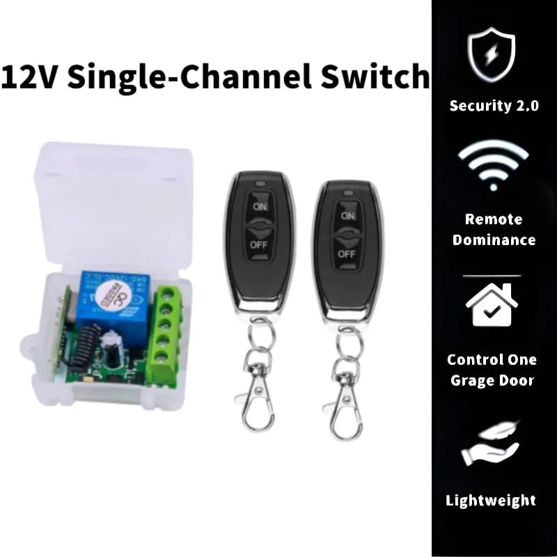 Ricevitore relè 12V 10A 433 Mhz, interruttore wireless universale per luci LED, apertura e chiusura remota di porte e garage, telecomando wireless.