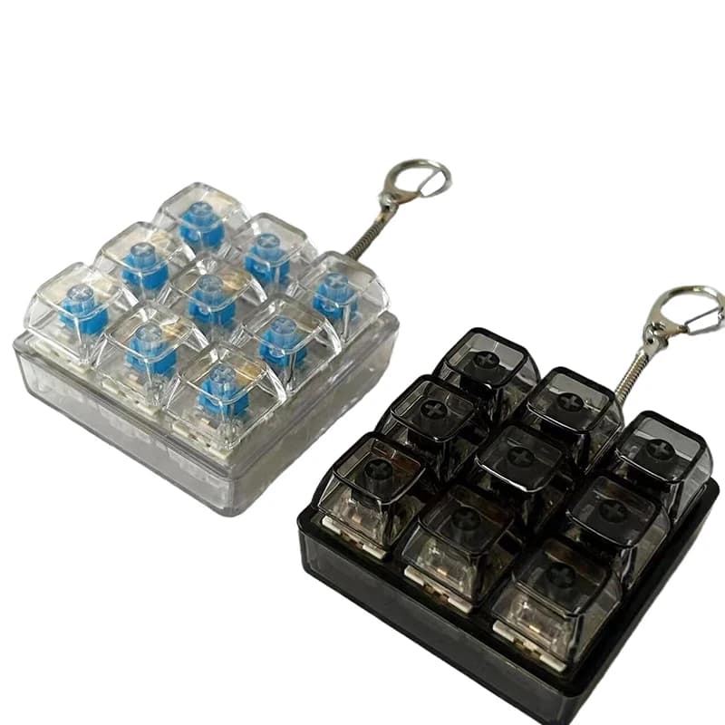 PC 4-9 Keyboard Axis Tester, LED Keyboard Toy, Antistress, DIY Button, Keychain with Keyboards