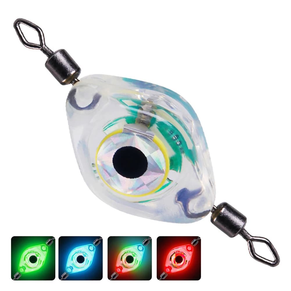 LED Fish Lamp Small Fishing Lure Light LED Deep Drop Underwater Eye-Shape Fishing Tools Fishing Bait Luminous Lure 4 Options