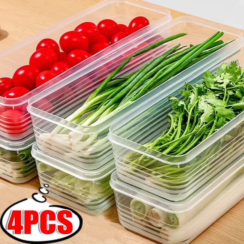 Scatole per frigorifero con scatola fresca, scalogno, contenitore per alimenti con coperchio, frutta fresca, sigillata, cucina, frutta fresca, frigorifero, organizer