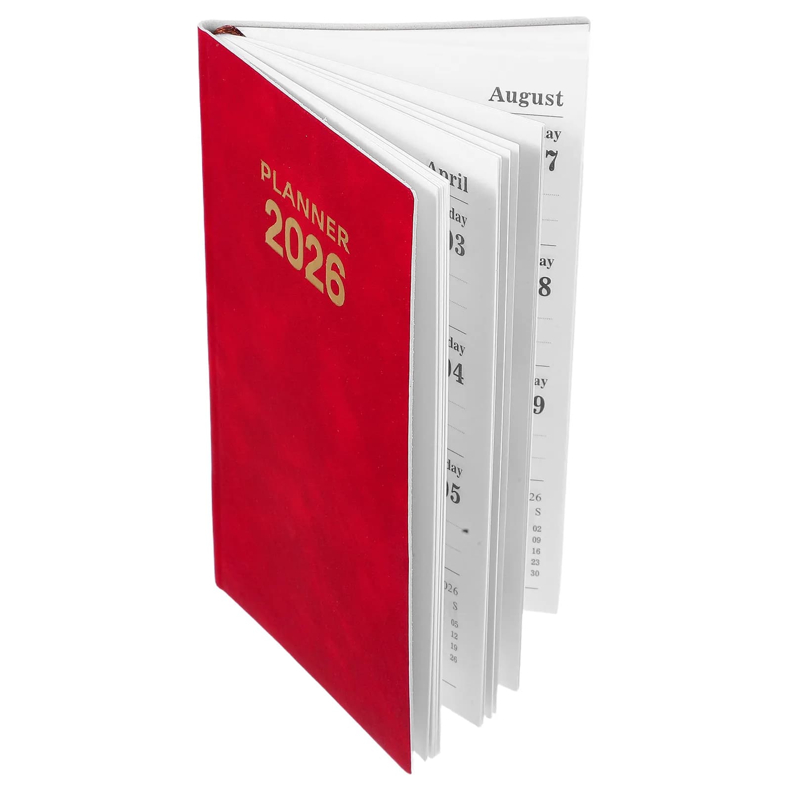 Agenda Giornaliera Portatile A6 con Copertina Liscia in Similpelle, Rilegatura Robusta, Carta Spessa per Diario Settimanale e Forniture per Ufficio