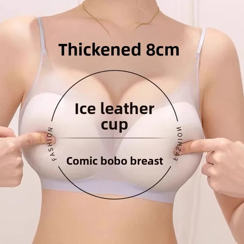 Reggiseno push up piccolo petto 8 cm sollevamento bralette senza fili senza cuciture seta ghiacciata comfort copertura completa per le donne ih.4