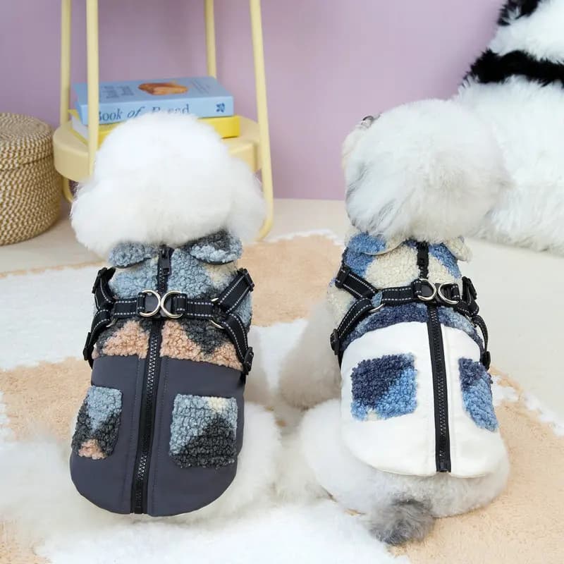 Abbigliamento in cotone per cani, vestiti per animali domestici, pettorina, abbigliamento caldo e antifreddo in cotone, tessuto in cotone