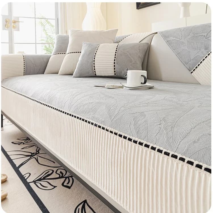 Luxurious cream sofa cushion, General Four Seasons, new set of high-end non-slip cushion cover