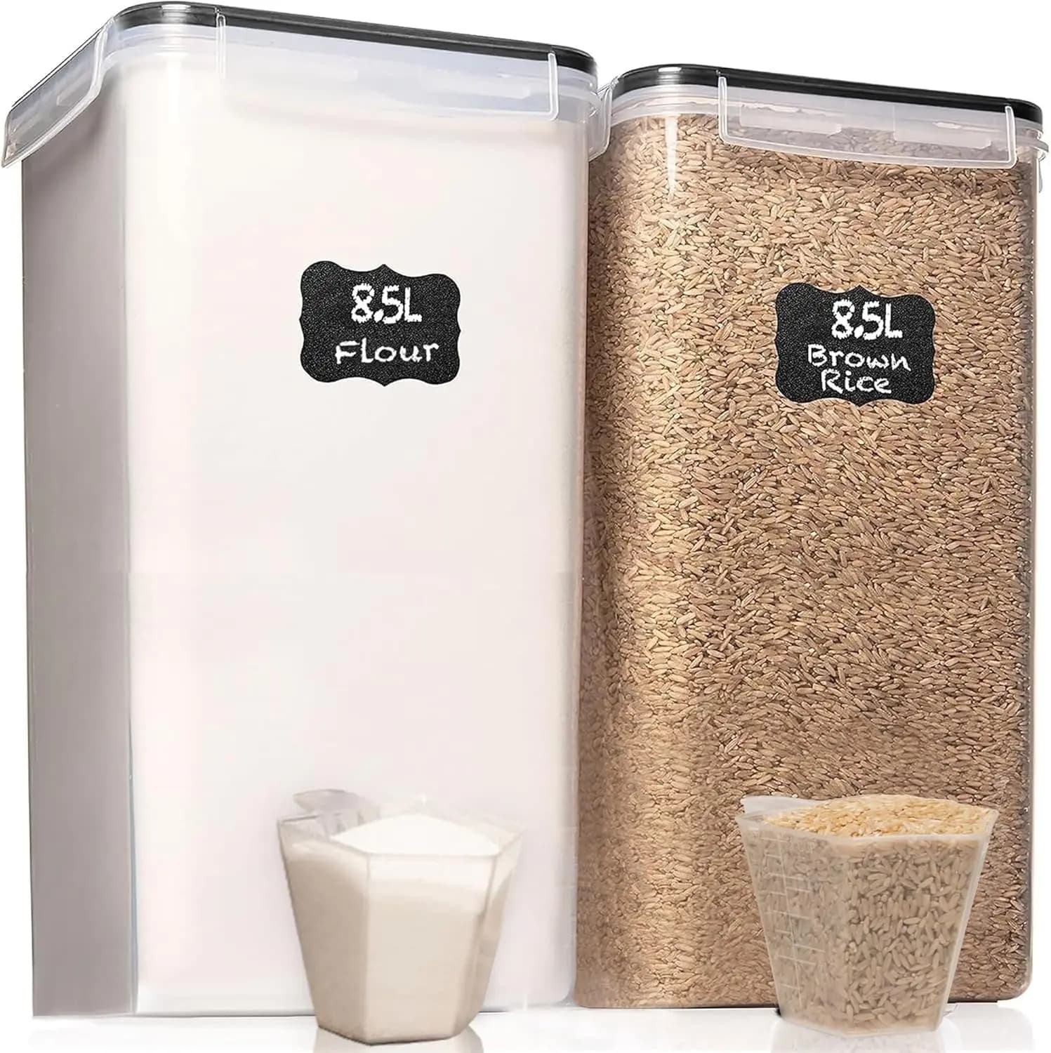 Extra Large Air Food Containers from 8,5L/287Oz (2 Pieces) with Covers, Containers for Cooking and Dispensing Organization