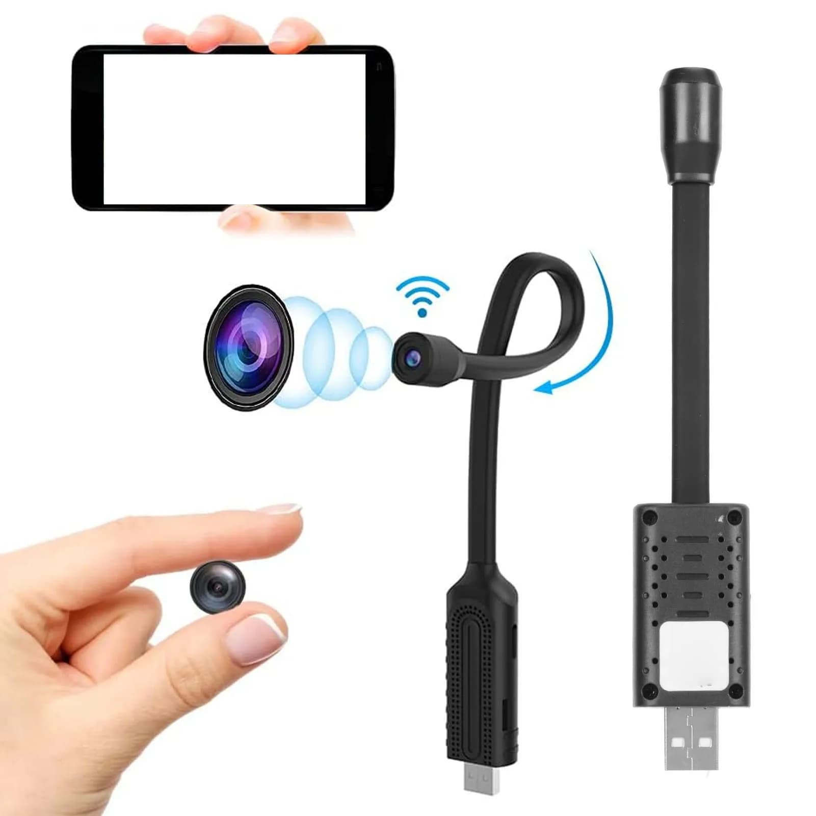 USB Mini WiFi Wireless Camera Mini telecamera di sicurezza 1080P riproduzione accurata del colore supporta l'archiviazione locale e Cloud per la casa