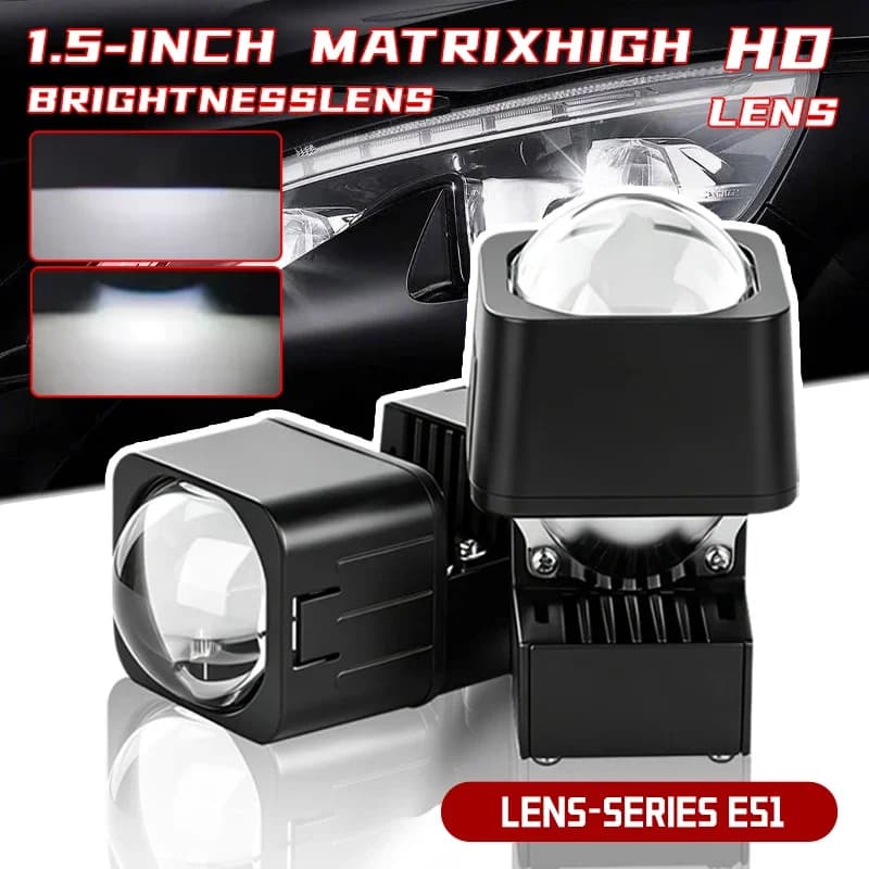 1/2/4PCS 1.5 Inch Matrix Bi LED Mini Projector Lens 80W 10000LM 6000K High Low Beam Car Motorcycle Headlight Retrofit Lamp 9-12V