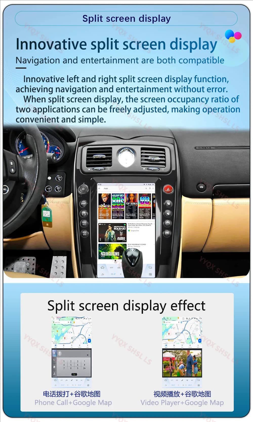 4G LET Qualcomm Android13 OEM QLED Screen AutoStereo For Maserati Quattroporte 2004-2012 Car Radio Player Multimedia Head Unit