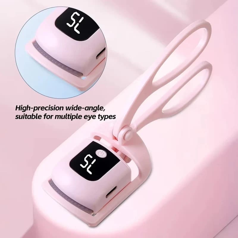Piegaciglia riscaldato con display LCD Cuscinetti in silicone Protezione ciglia Curling naturale senza danneggiare le ciglia Ricaricabili