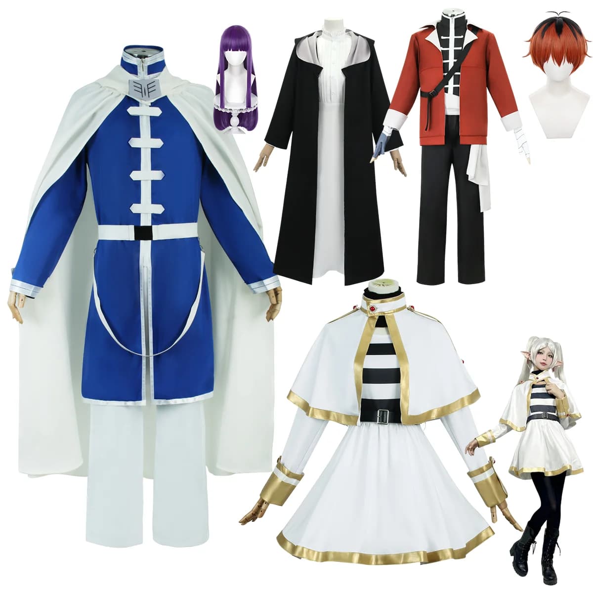 usou no Frieren Costume Cosplay Anime Set completo per personaggi Frieren Himmel Fern Stark - Completo per giochi di ruolo Halloween Co